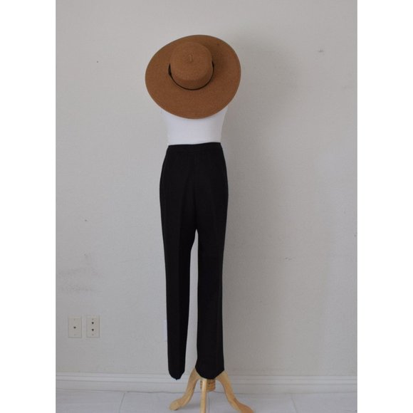 Vintage 90s Black &‎ Green Wool Lined Trousers size 12 | 32 waist - Picture 3 of 10